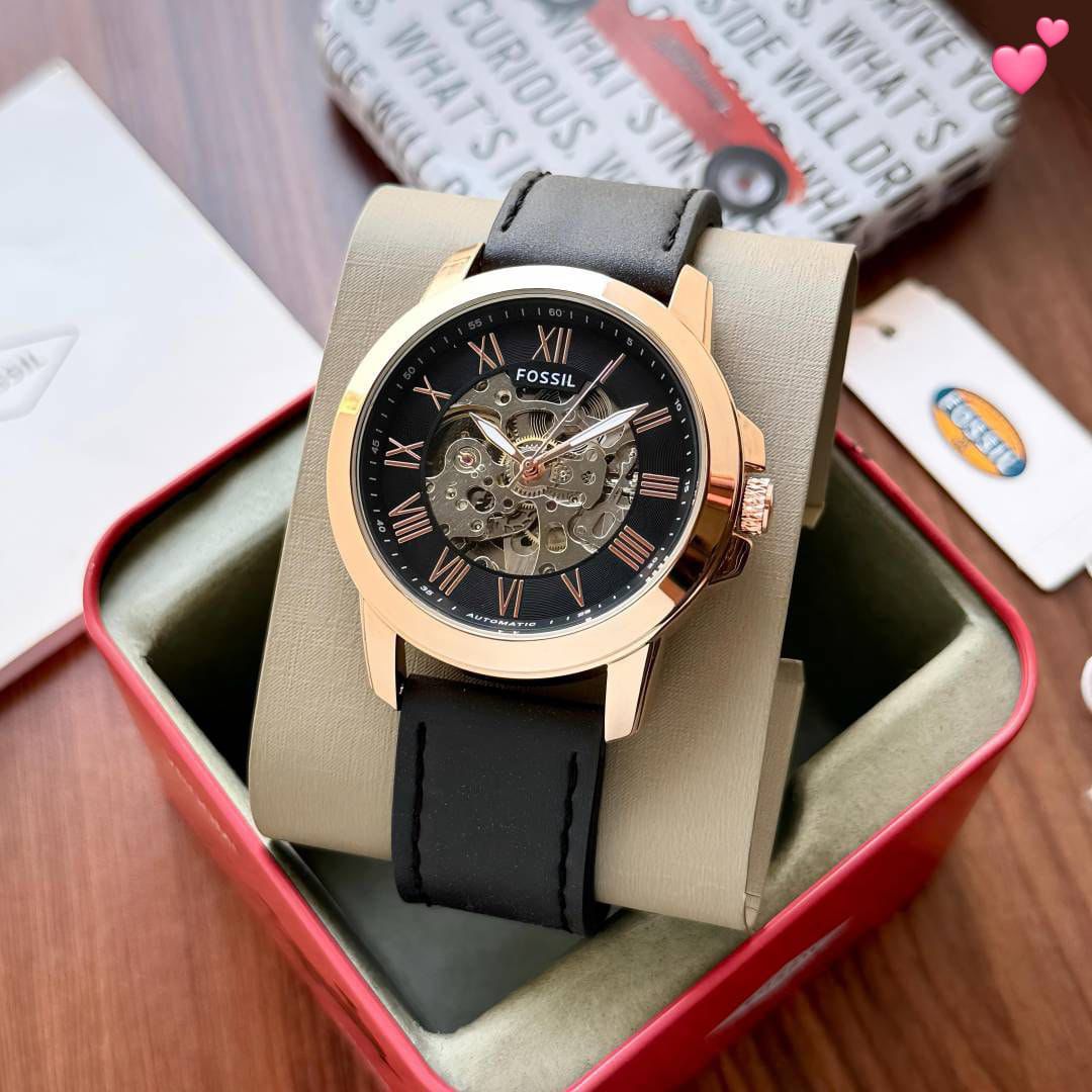FOSSIL Roman Figures & Tourbillon Back Open Automatic Movement