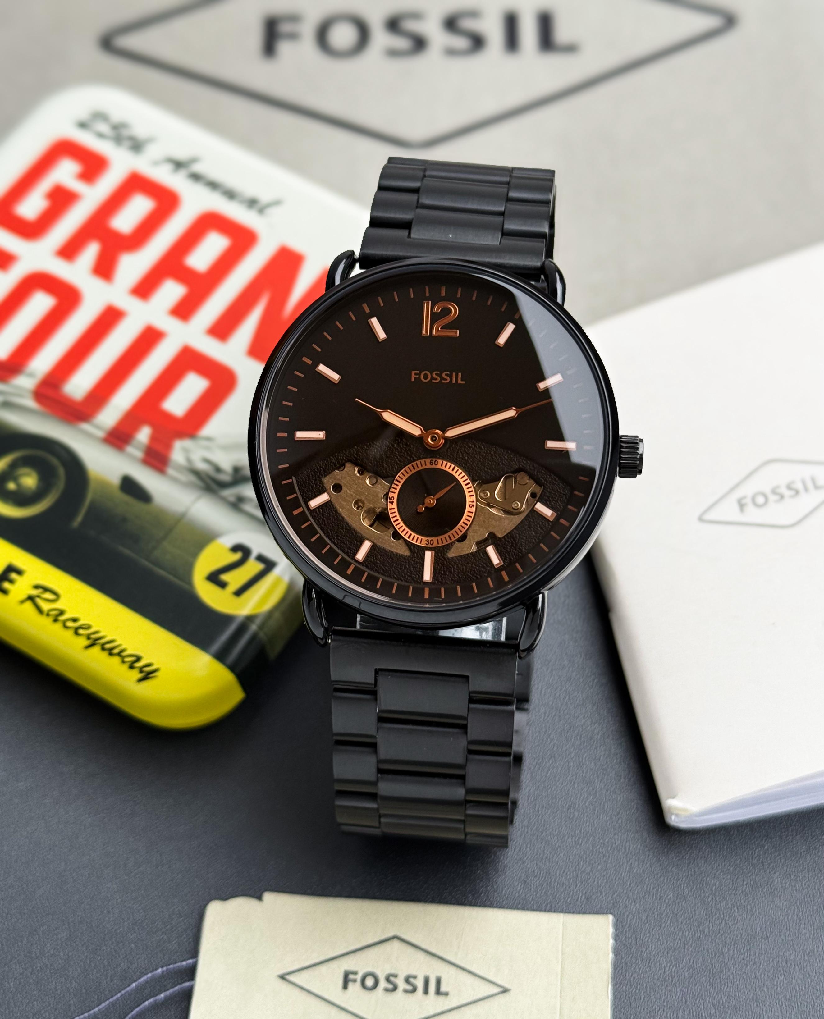 Fossil Black stainless steel chain