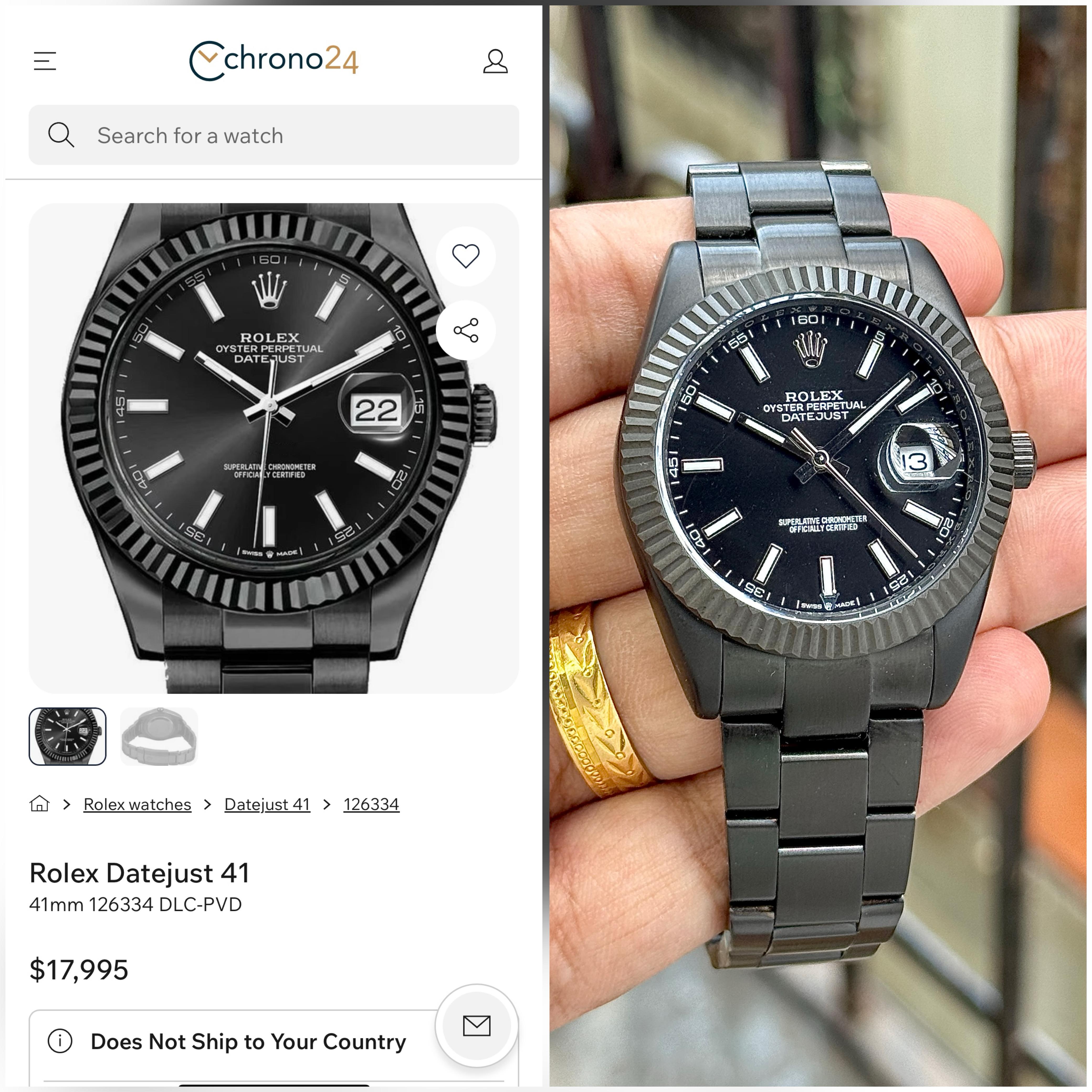 ROLEX DATEJUST 41MM DLC-PVD