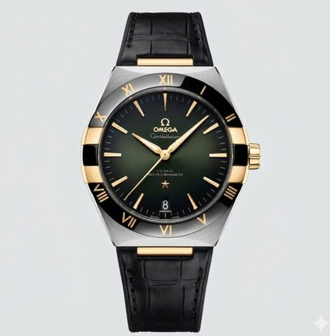 Omega Co Axial Constellation Green Black