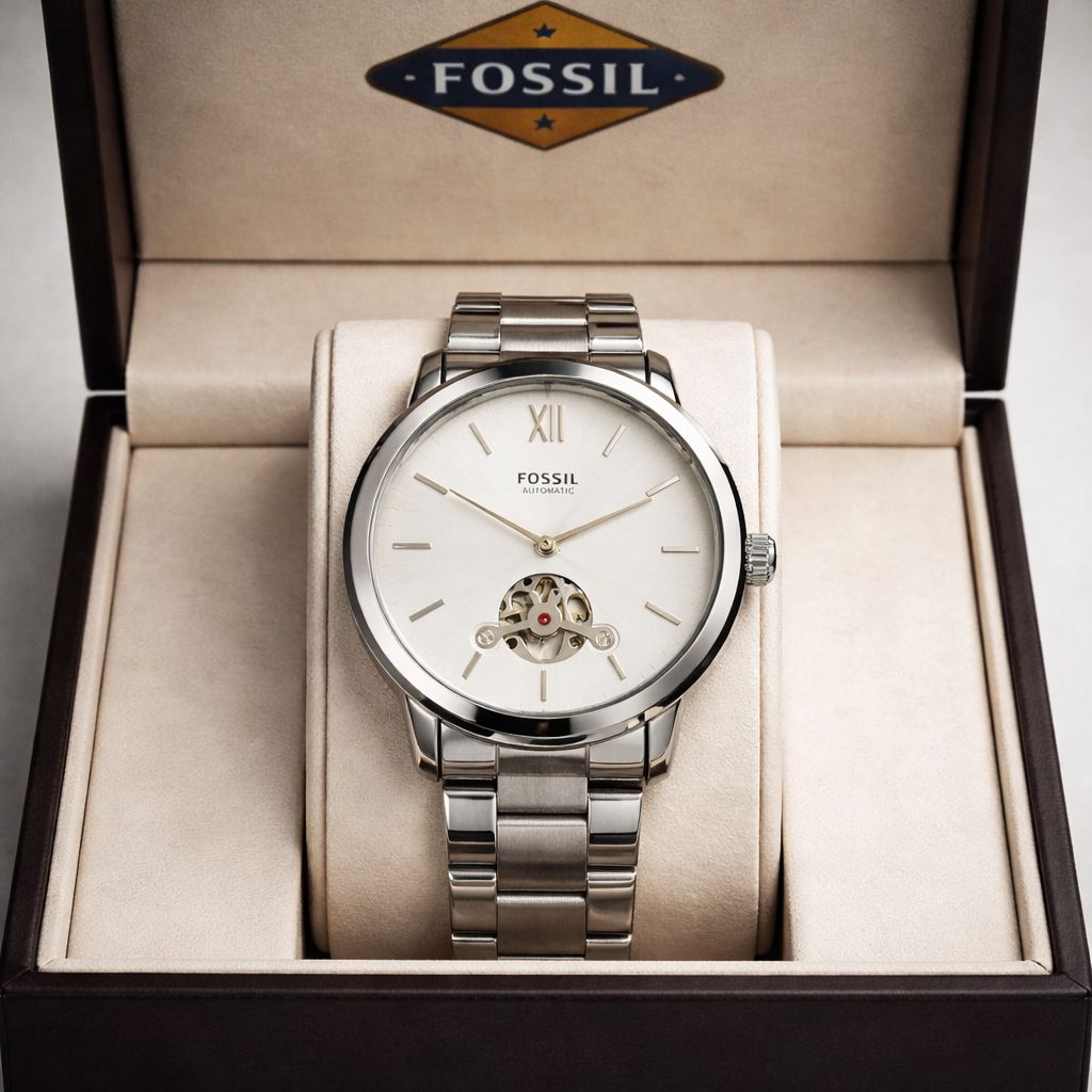Fossil For Men Skeleton dial with open back machinery