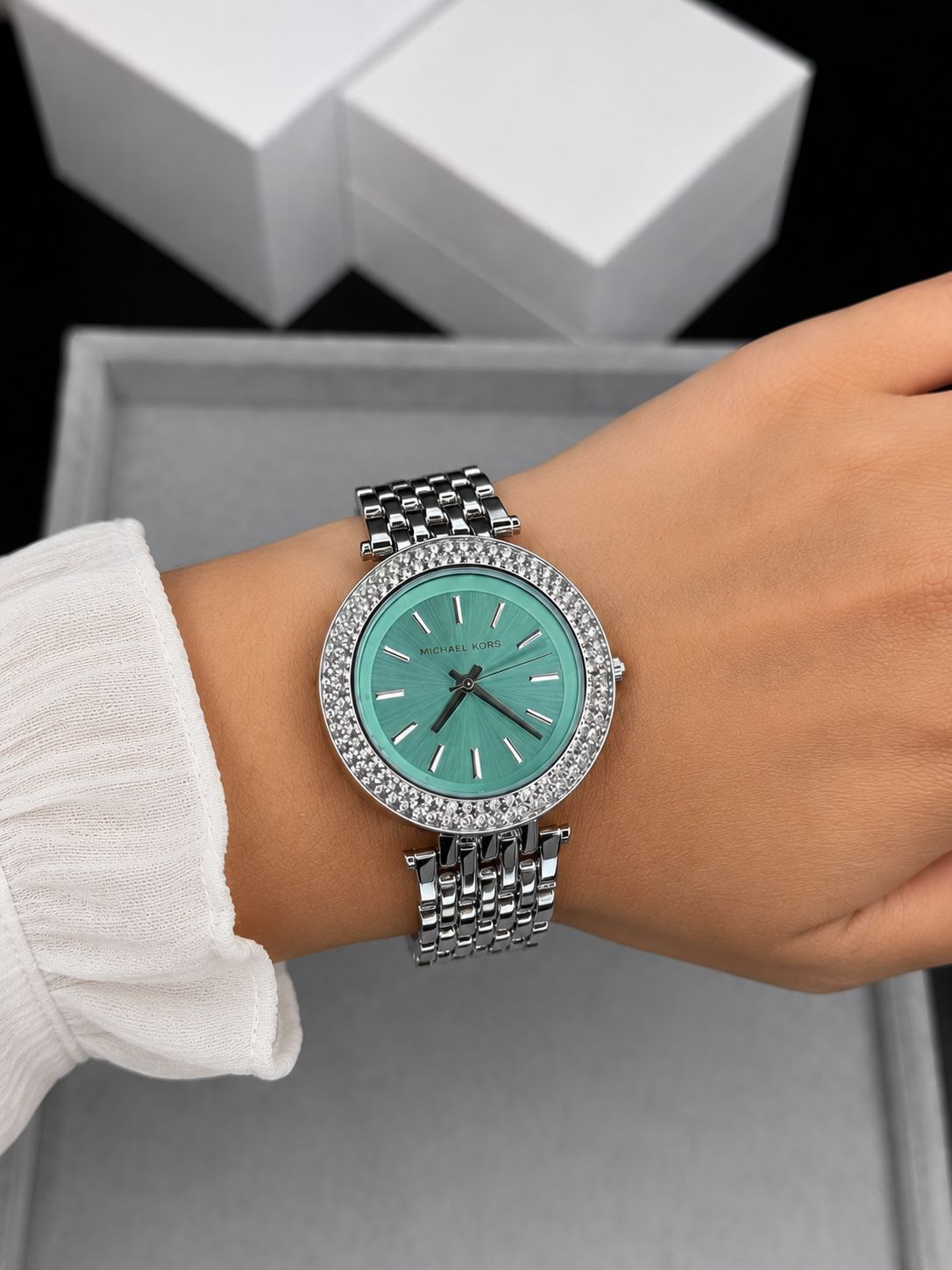 Michael Kors Women Turquoise Blue Dial Girls Watch