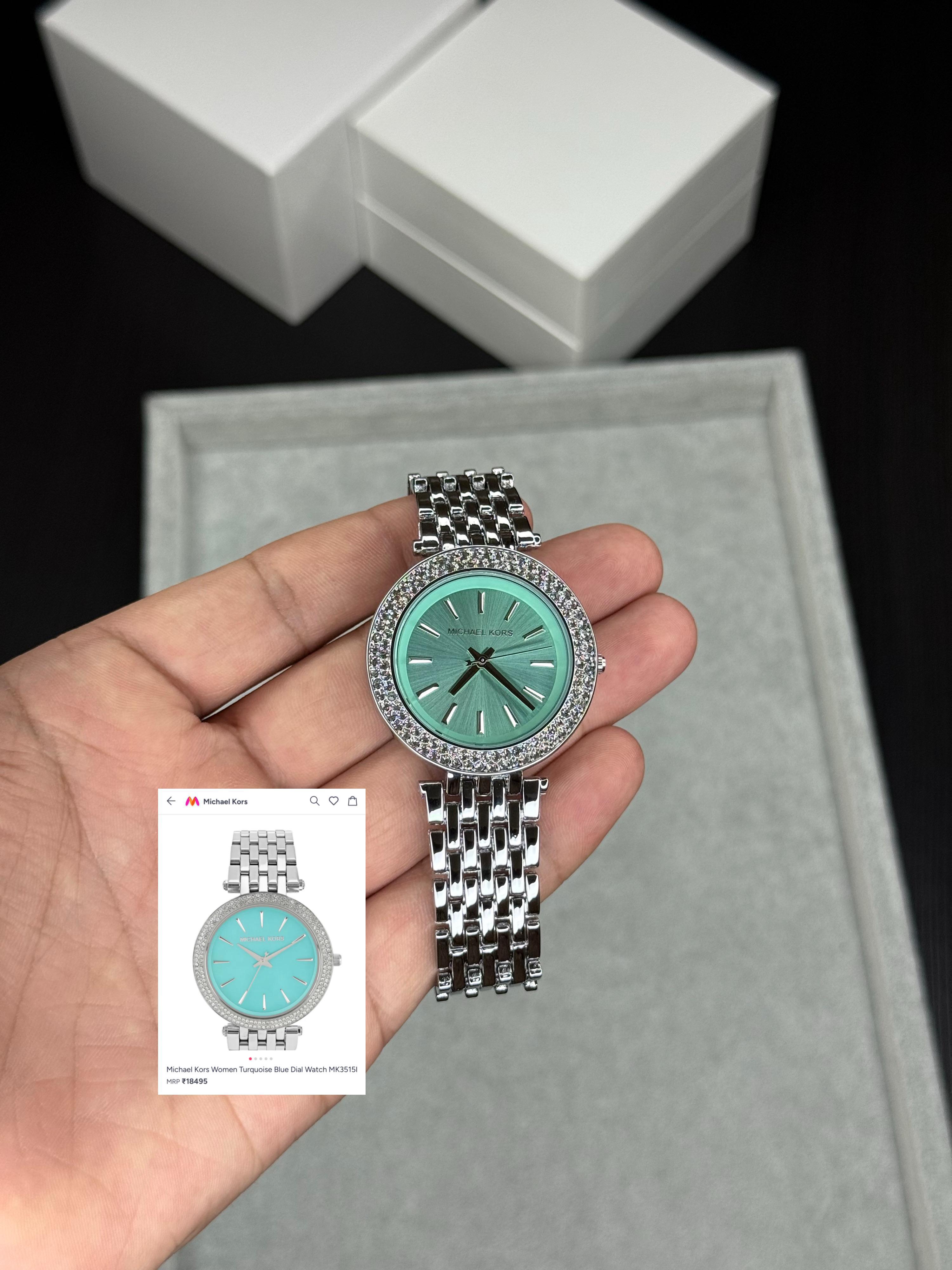 Michael Kors Women Turquoise Blue Dial Girls Watch