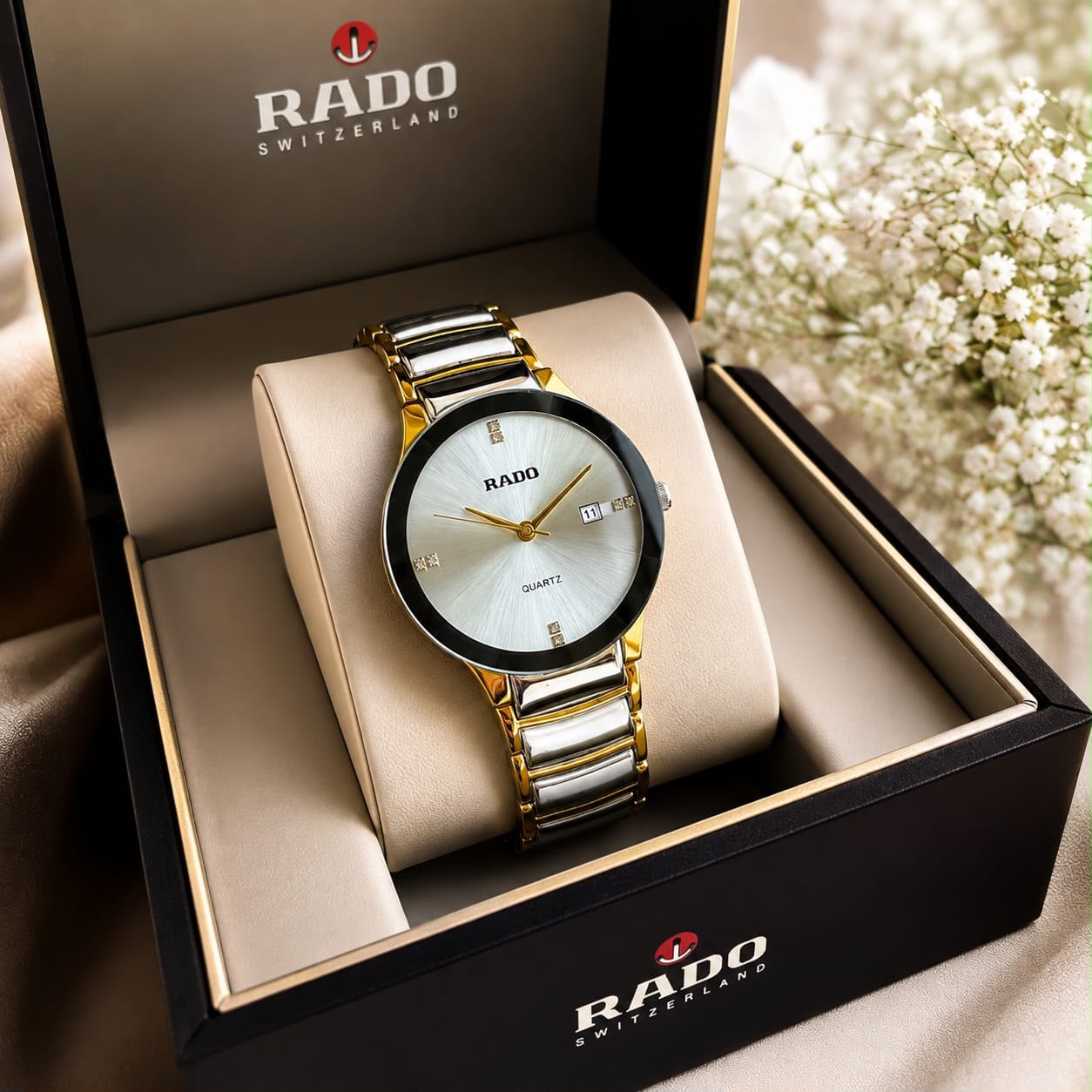 RADO JUBLIE GENTS WITH DIOMAND CUT GLASS GREY WHITE